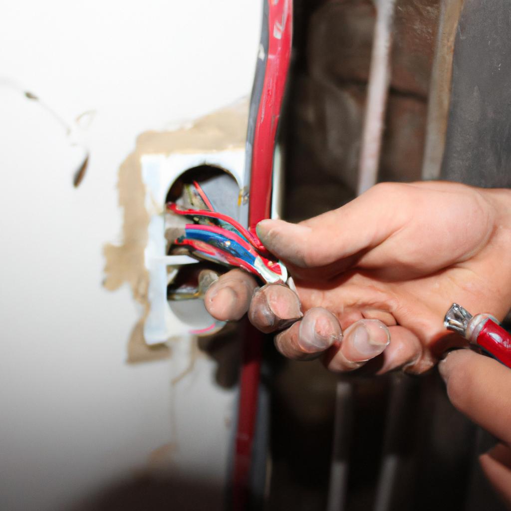 Person installing electrical and plumbing